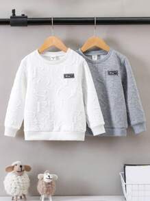 男小童2入組字母補丁細節運動衫 - 彩色 - 查看 1