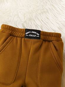 Baby Boy Letter Patched Detail Sweatpants - Brown - View 5