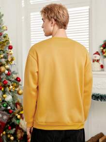 Manfinity EZcore Men Christmas Print Sweatshirt - Yellow - View 2