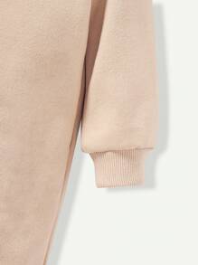 Cozy Pixies Bộ áo liền quần có mũ trùm đầu họa tiết chữ cái bé trai - Màu Khaki - Xem 3