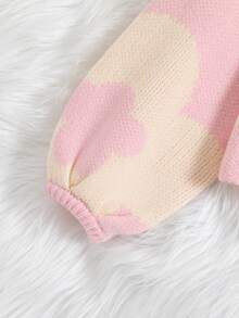 SHEIN 女大童棋盤格圖案落肩袖開襟衫 - 粉色 - 查看 4