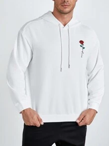 Manfinity VCAY Herren Übergrößen Hoodie mit Blumen- und Buchstaben-Grafik, für Herbst und Winter