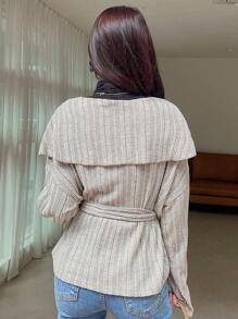 DAZY Chaqueta con capucha y cinturón de hombros caídos, ropa de otoño