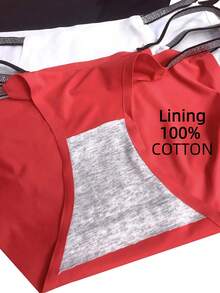 3pcs Letter Tape Cut Out Brief - Multicolor - View 4