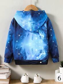 SHEIN 小男孩宇航员印花卫衣 - 黑色 - 查看 2