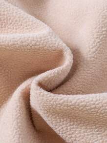 Baby Girl Brog Collar Button Front Coat - Khaki - View 9