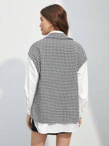 BizChic 千鳥格印花雙排釦外套馬甲 - 彩色 - 查看 2