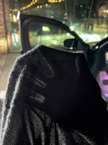 SHEIN ICON Cut Out Front Trumpet Sleeve Asymmetrical Hem Crop Top - Black - View 10