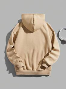 青少年男孩标语和人物图案卫衣 - 卡其色 - 查看 2