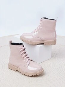 時尚酷街頭風溫暖毛絨女孩靴子,杏 - 杏色 - 查看 11