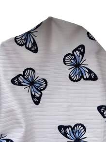 Butterfly Print Lettuce Trim Cami Top & Shorts PJ Set / Pajama Set White Set - White - View 6