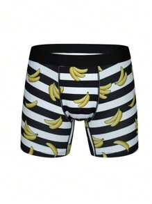 Mężczyźni W paski & Bananowy nadruk Bokserki - Wielokolorowe - Zobacz 1