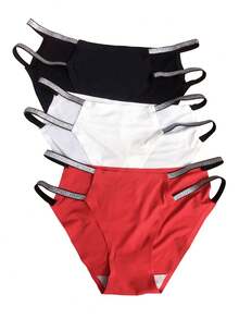 3pcs Letter Tape Cut Out Brief - Multicolor - View 3