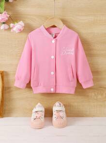 Áo khoác in hình kỳ lân cho bé gái - Hồng - Xem 3