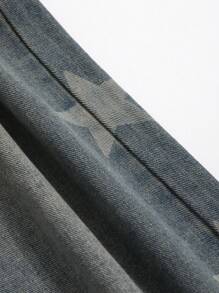 DAZY Quần jean ống rộng rách - Rửa trung bình - Xem 4