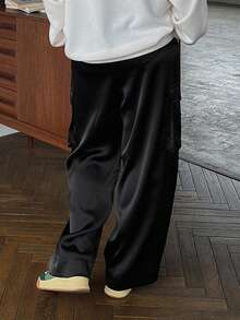 FRIFUL 有蓋口袋側工裝褲 - 黑色 - 查看 2