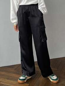 FRIFUL 有蓋口袋側工裝褲 - 黑色 - 查看 3