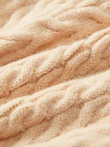 Đứa bé gái Chất rắn Túi kangaroo áo có mũ Áo len - Màu Khaki - Xem 6