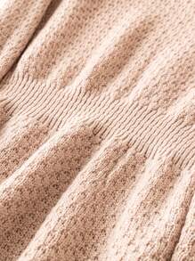 SHEIN Unity Plus Drop Shoulder Sweater Dress - Apricot - View 4