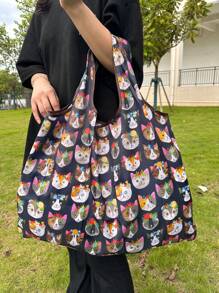 Bolsa de compra con dibujos animados plegable alta capacidad portátil para supermercado - Multicolor - Ver 1