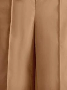 SHEIN Chica preadolescente Pantalones rectos unicolor - Marrón - Ver 7