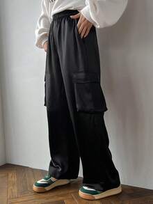 FRIFUL 有蓋口袋側工裝褲 - 黑色 - 查看 6