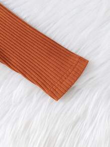 Baby Girl Christmas Print Ruffle Trim Bow Front 2 In 1 Bodysuit & Headband - Yellow - View 3