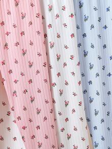 SHEIN 女小童3入組碎花緊身打底褲