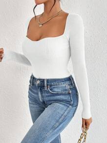 SHEIN Frenchy 碎花綁帶長袖雪紡連衣裙 - 白色 - 查看 5