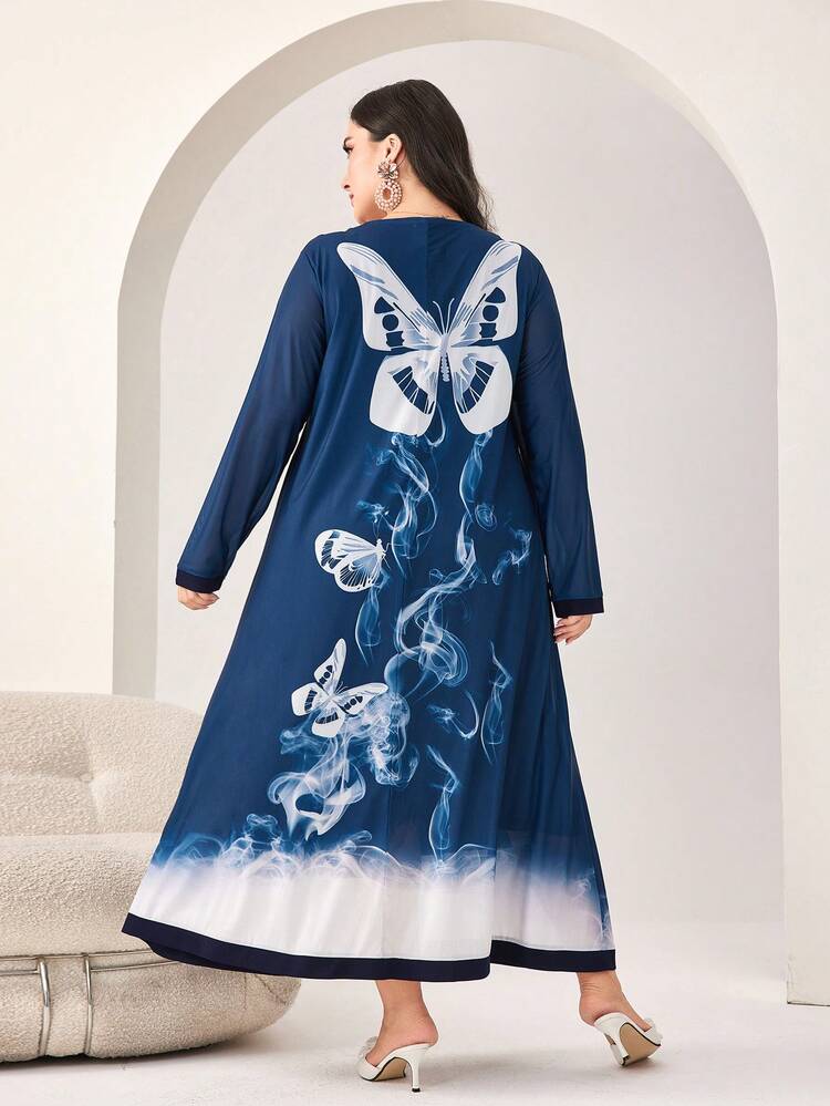 Plus Butterfly Print Dress