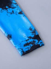 SHEIN Tween Boy Bear Print Tie Dye Pullover & Sweatpants - Blue - View 4