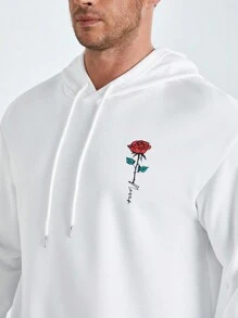 Manfinity VCAY Herren Übergrößen Hoodie mit Blumen- und Buchstaben-Grafik, für Herbst und Winter