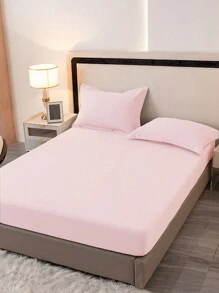 1 pieza Sábana ajustada de unicolor, protector de colchón, funda de colchón para cama, sábana ajustada de bolsillo profundo, suave y transpirable, para camas de todos los tamaños
