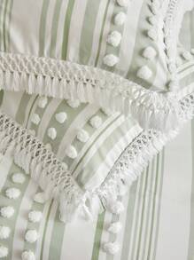 3入組波西米亞風格滌綸枕套&被子套套裝帶&流蘇,合適的適用於四季