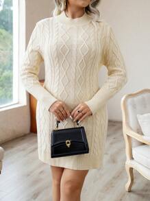 Celure Vestido estilo suéter de punto de ochos - Albaricoque - Ver 3