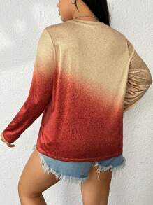 Calvaya Plus Slogan Graphic Ombre Tee - Multicolor - View 2