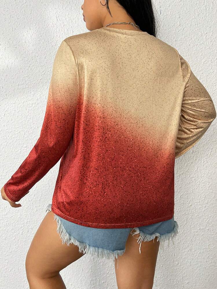 Plus Slogan Graphic Ombre Tee