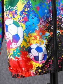 Tween Boy Splash Ink Print Hooded Jacket Without Tee - Multicolor - View 5