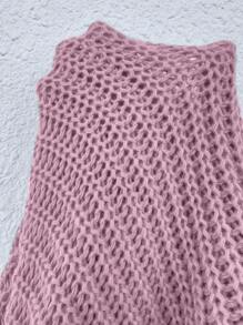 SHEIN CURVE+ Plus Size Drop Shoulder Cardigan - Mauve Purple - View 3