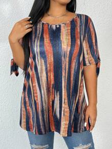 Calvaya 大碼紮染打結袖口T恤 - 彩色 - 查看 5