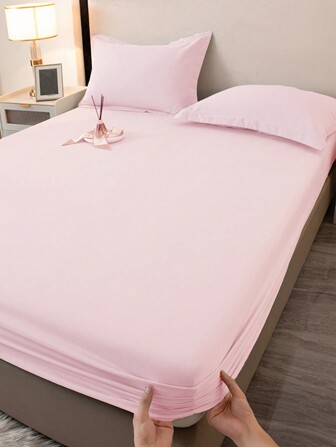 1 pieza Sábana ajustada de unicolor, protector de colchón, funda de colchón para cama, sábana ajustada de bolsillo profundo, suave y transpirable, para camas de todos los tamaños