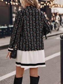 SHEIN LUNE Plus Allover Print Shirt & Skirt - Multicolor - View 2