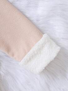 Baby Girl Brog Collar Button Front Coat - Khaki - View 8