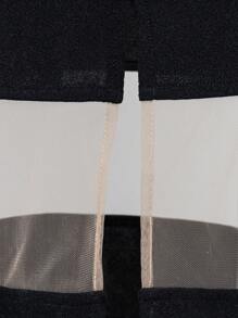 Hauture Contrast Sheer Mesh Panel Bodycon Cami Dress - Black - View 8