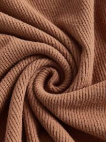 SHEIN BASICS Plus Button Front Bodycon Dress - Brown - View 6