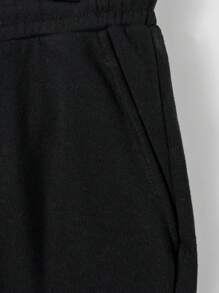 RueChic Men Color Block Sweatshirt & Drawstring Waist Sweatpants - Grey - View 7