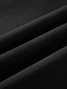 INAWLY 大码纯色休闲套头卫衣，适合秋冬季穿着 - 黑色 - 查看 3