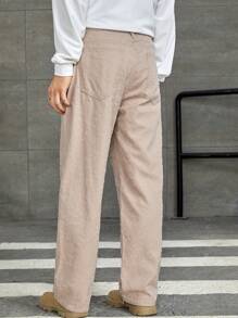 Manfinity Hypemode Men Slant Pocket Straight Leg Jeans - Khaki - View 2