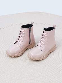 時尚酷街頭風溫暖毛絨女孩靴子,杏 - 杏色 - 查看 10