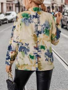 SHEIN LUNE 大碼紮染落肩袖襯衫 - 彩色 - 查看 2